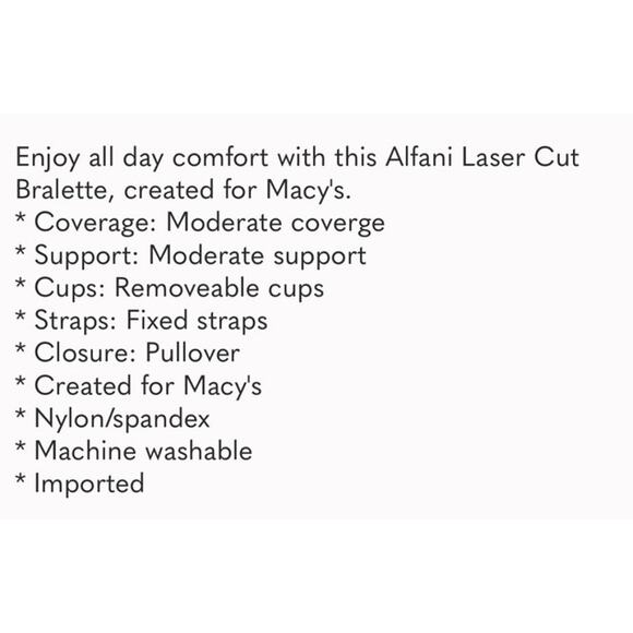 Alfani laser cut seamless beige cream ivory bralette Medium NWT - Picture 5 of 6